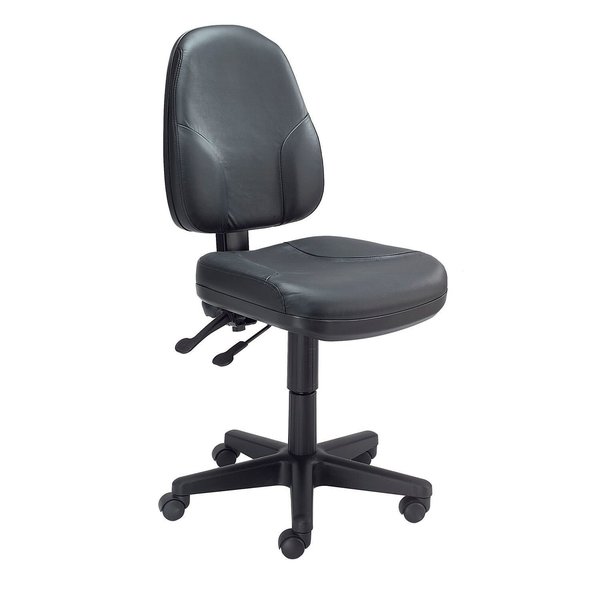 Global Industrial Operator Chair, Leather, Black 808654